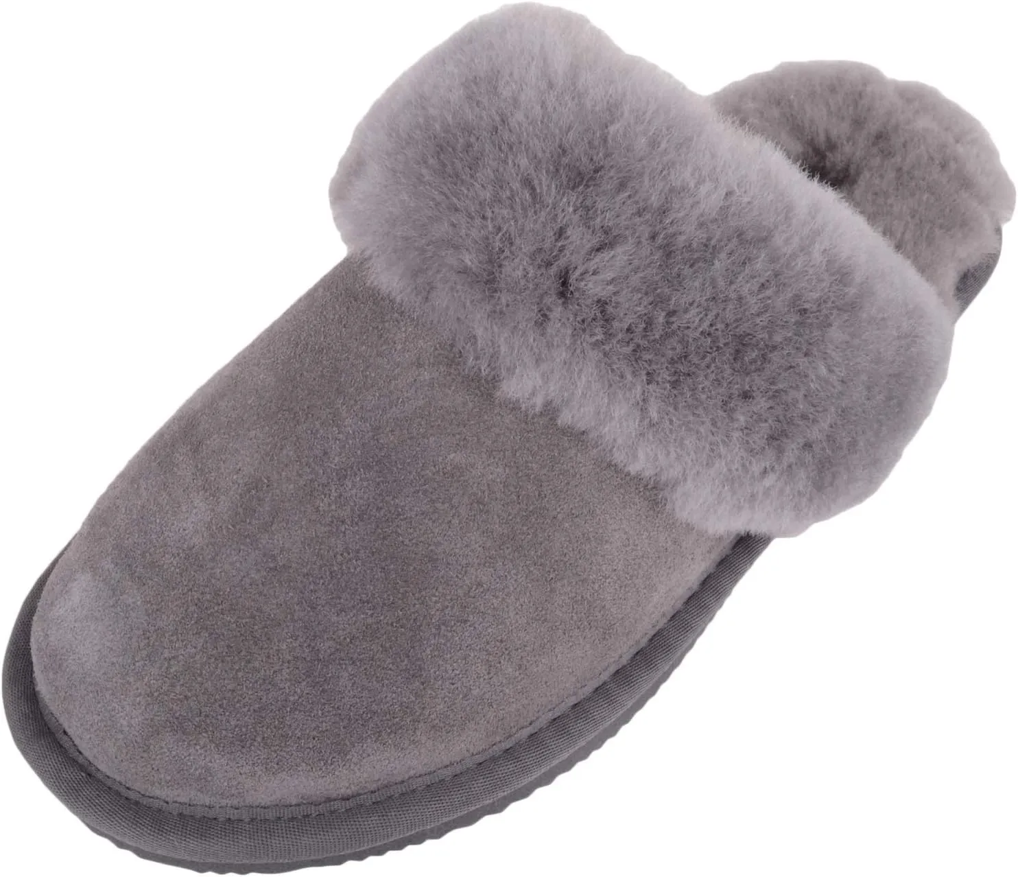 SNUGRUGS Women's Elsie Open Back Sheepskin Mule Slippers with Cuff