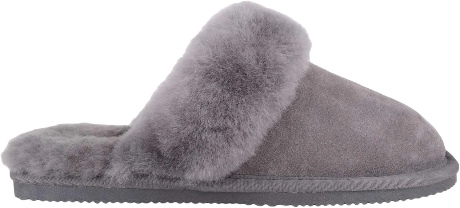 SNUGRUGS Women's Elsie Open Back Sheepskin Mule Slippers with Cuff