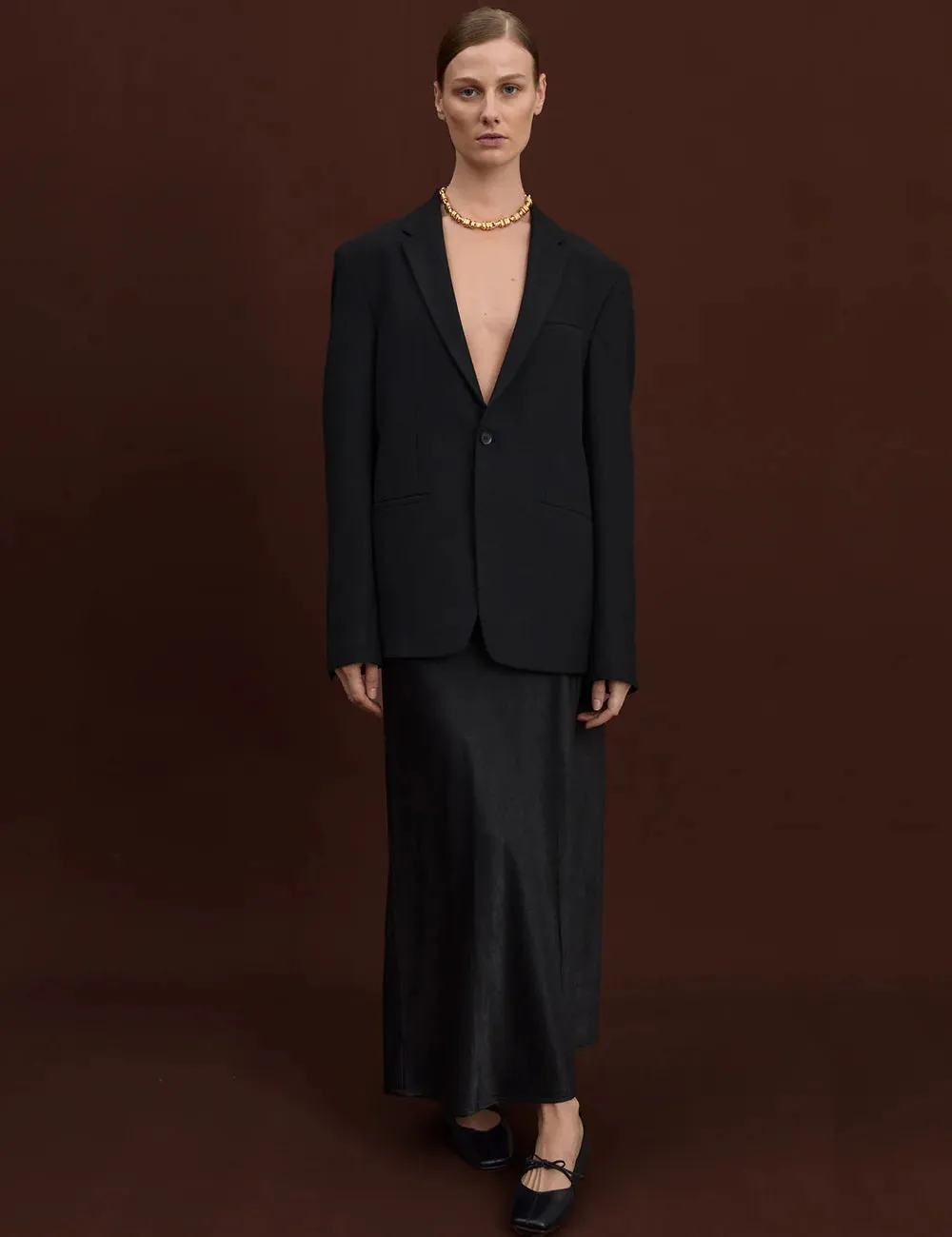 SQUARE TOE FLAT BLACK