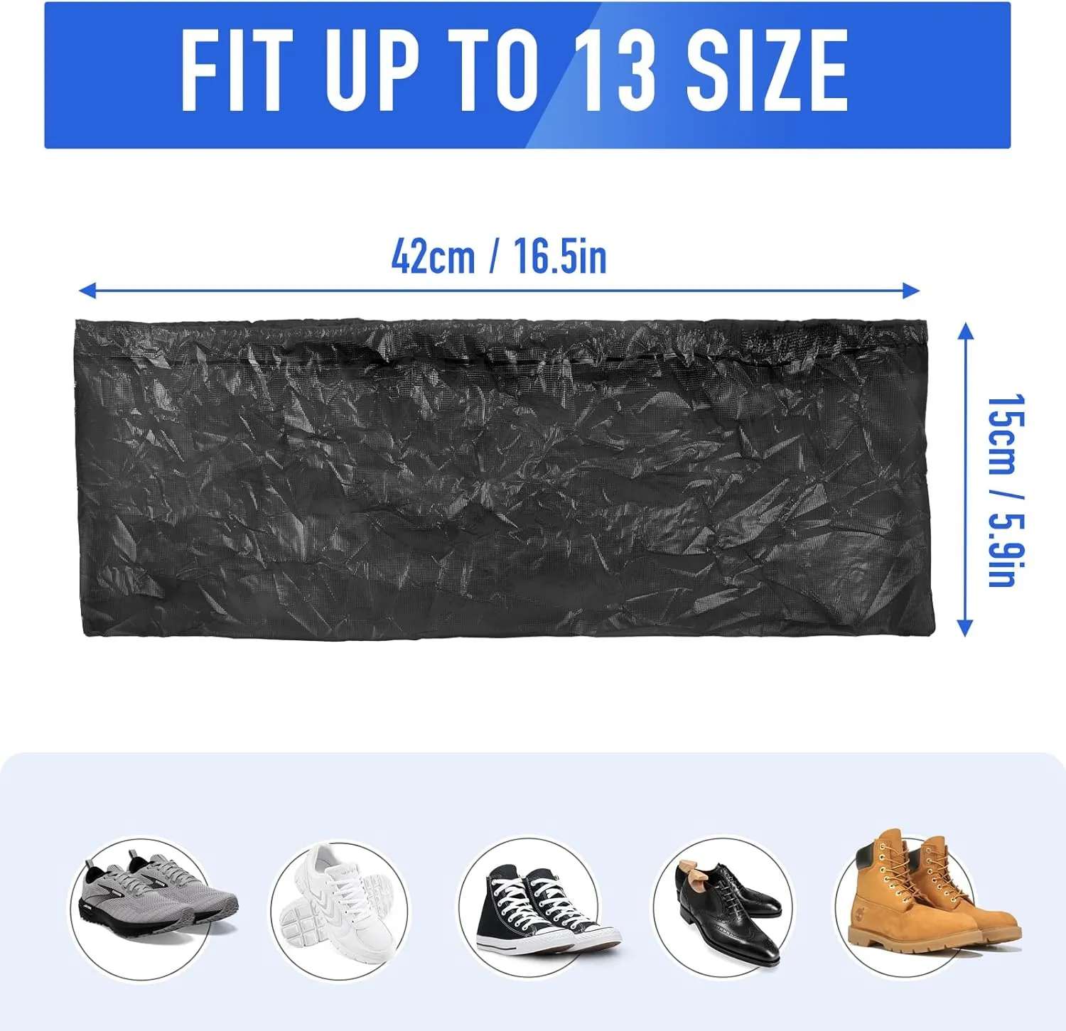 squish Shoe Covers Disposable Non-Slip, 200 Pack 6g Thick Booties Cover, Waterproof Slip Resistant Disposable Shoe Covers Durable Protector Covers for Indoors and Outdoors Fit Up to 13 Size (Black)