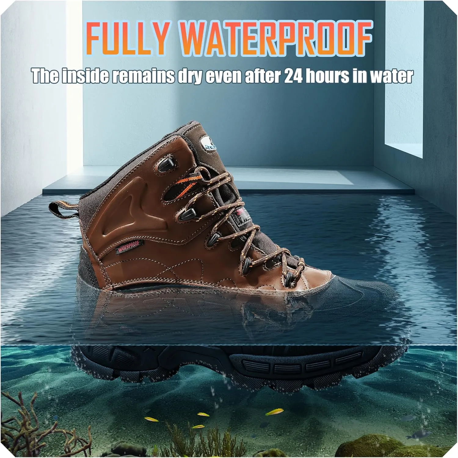 Steel Toe Shoes for Men Indestructible Puncture Proof Work Shoes Slip-Resistant Electrical Resistance Safety Shoe