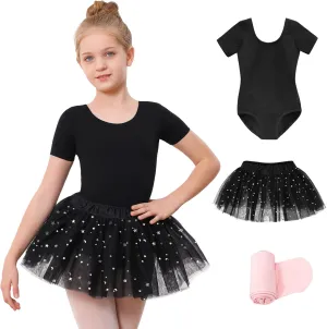 Stelle Girls Ballet Leotards Toddler Dance Outfit Combo with Pull on Skirt and Tights (Toddler/Little Kid/Big Kid)