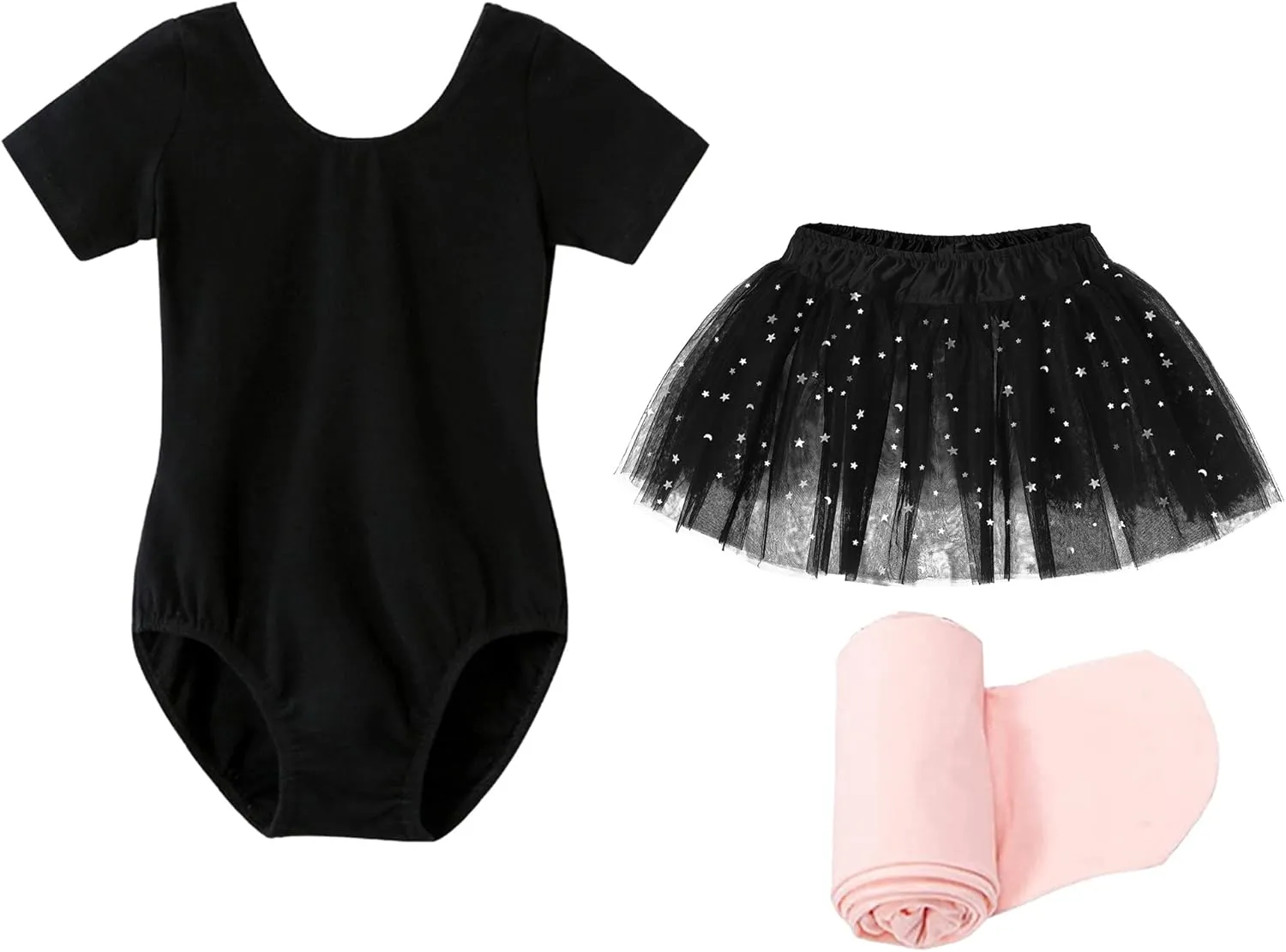 Stelle Girls Ballet Leotards Toddler Dance Outfit Combo with Pull on Skirt and Tights (Toddler/Little Kid/Big Kid)