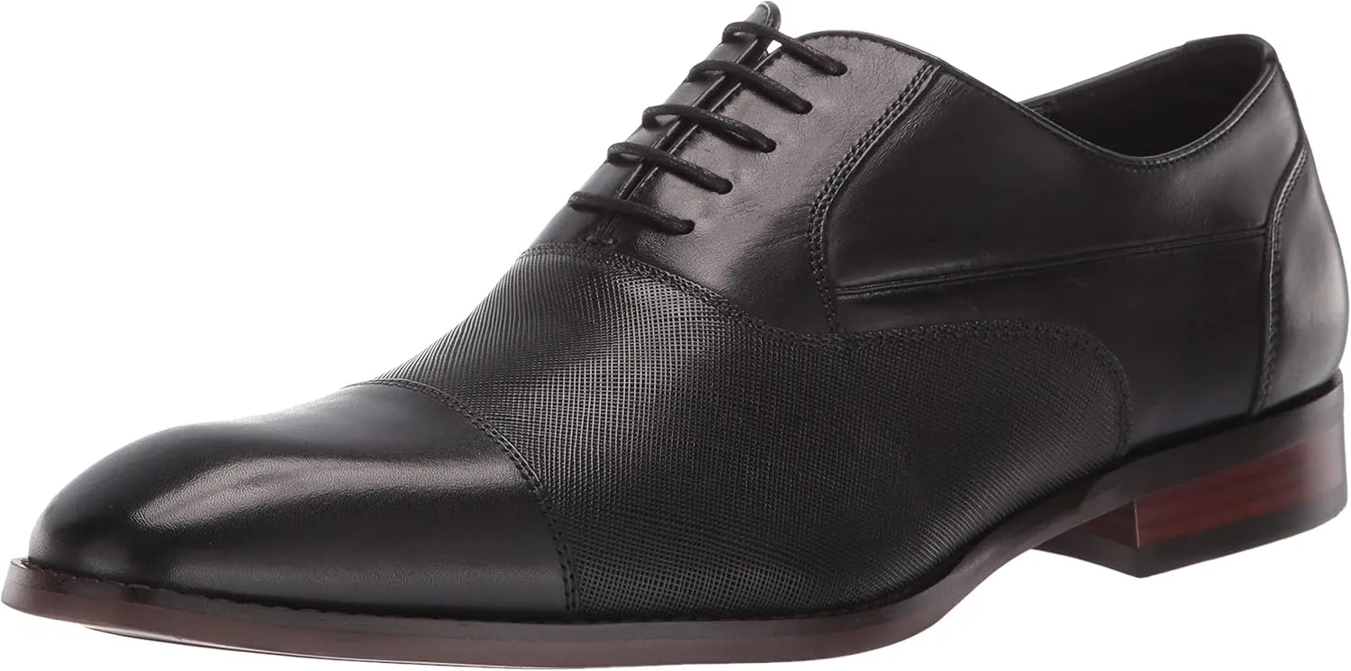 Steve Madden Men's Proctr Oxford, Black Leather, 12