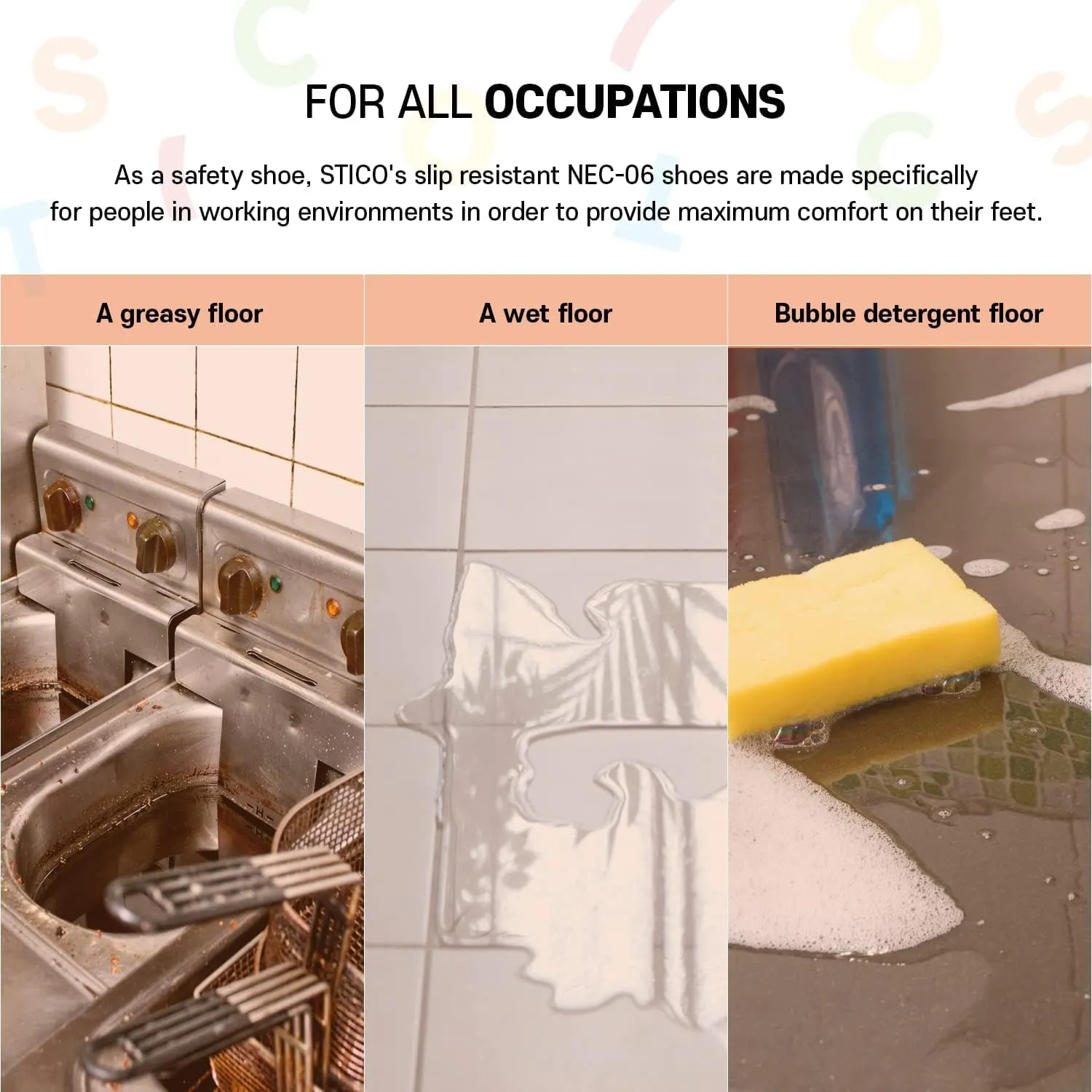Stico NEC-06 Slip Resistant Clogs Chef Professional Work Shoes for Restaurant Hospital Nursing Garden