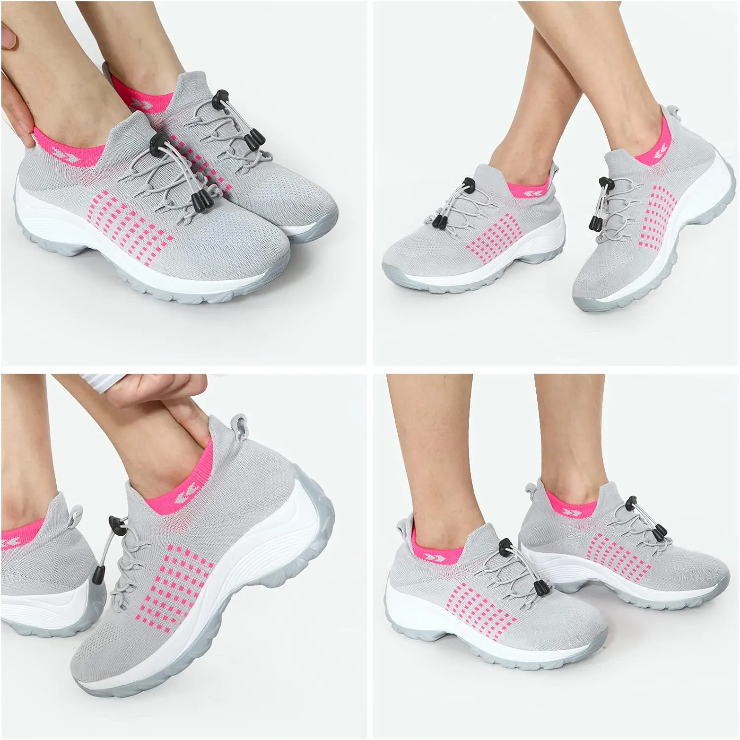STUNAHOME Orthopedic Sneakers Breathable Women Walking Shoes Slip on Trainers Women's Comfortable Casual Ladies Athletic Shoe Thick Bottom