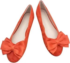 Stunner Women's Bowknot Ballet Flats Comfortable Round Toe Dress Shoes Soft Slip On Velvet Flats