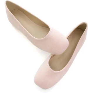 Stunner Women's Comfortable Slip On Ballet Shoes Square Toe Dress Flats Soft Walking Flats