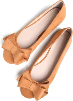 Stunner Women's Dress Flats Cute Round Toe Bowknot Flats Comfortable Ballet Flats Casual Slip On Flat Shoes