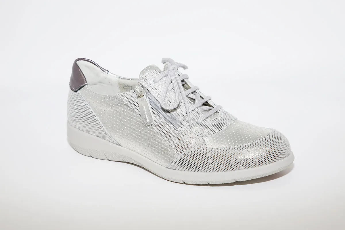 SUAVE - FLAT LACED CASUAL SHOE - SILVER MULTI
