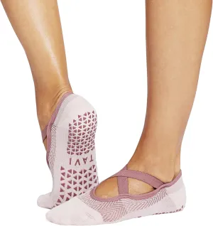 TAVI NOIR Chloe Fashion Criss-Cross Grip Socks for Barre, Pilates and Yoga