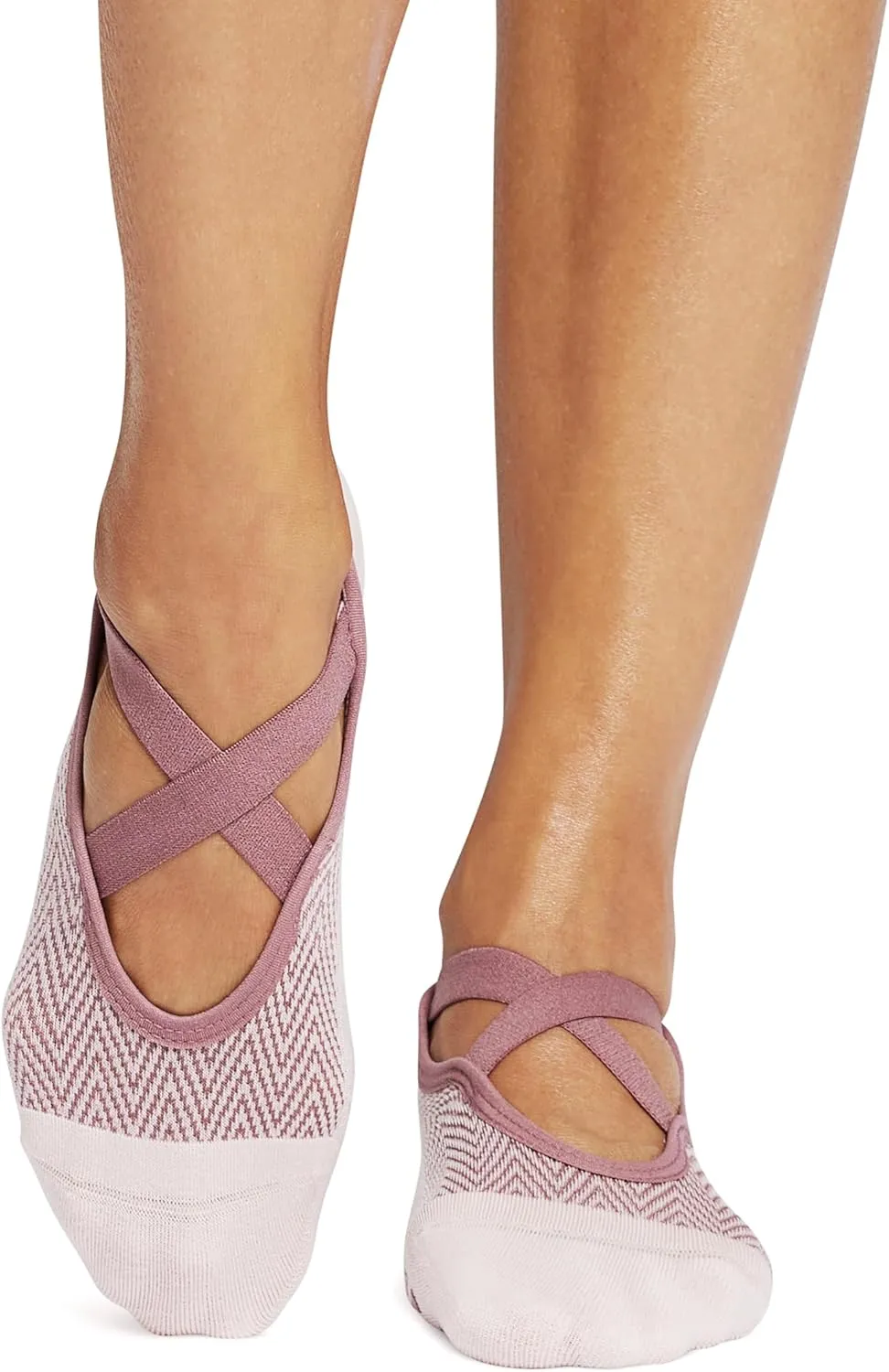 TAVI NOIR Chloe Fashion Criss-Cross Grip Socks for Barre, Pilates and Yoga