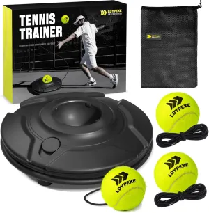Tennis Trainer Set Tennis Practice Rebounder with String Solo Tennis Trainer Practice Equipment 3 Replacement Rebound Balls Portable Tennis Practice Equipment for Adults Kids