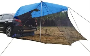 Tents for Camping Tour Car Rear Tent Extension Sunshade Tent Vehicle Trunk Side Awning Off-Road Outdoor Canopy Camping Tent (Color : Beige) (Blue One Size)
