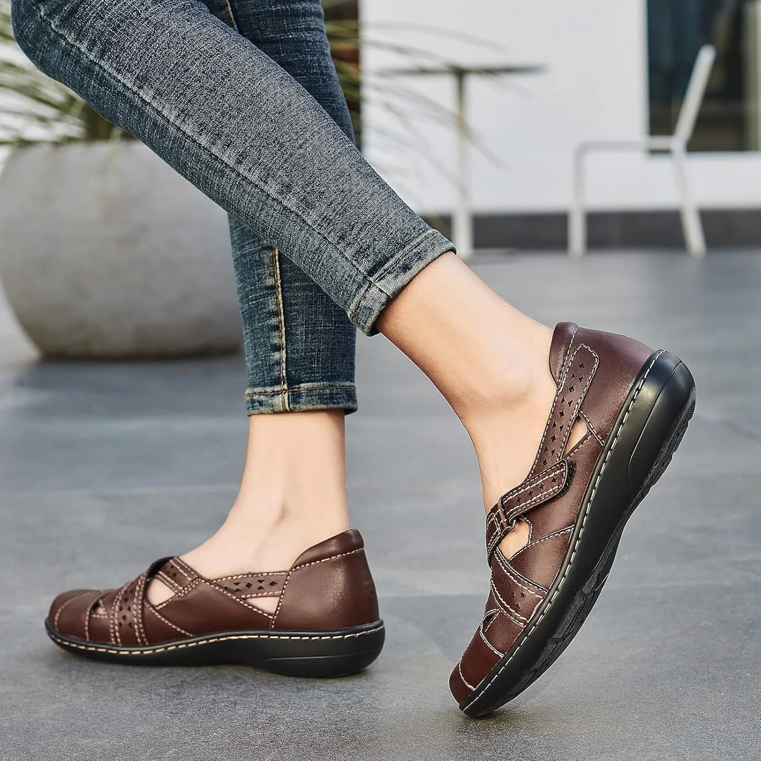 TERRIKAT Women's Casual Loafers Cute Slip On Comfort Walking Flats Leather Driving Moccasins Fashion Closed Toe Boat Shoes