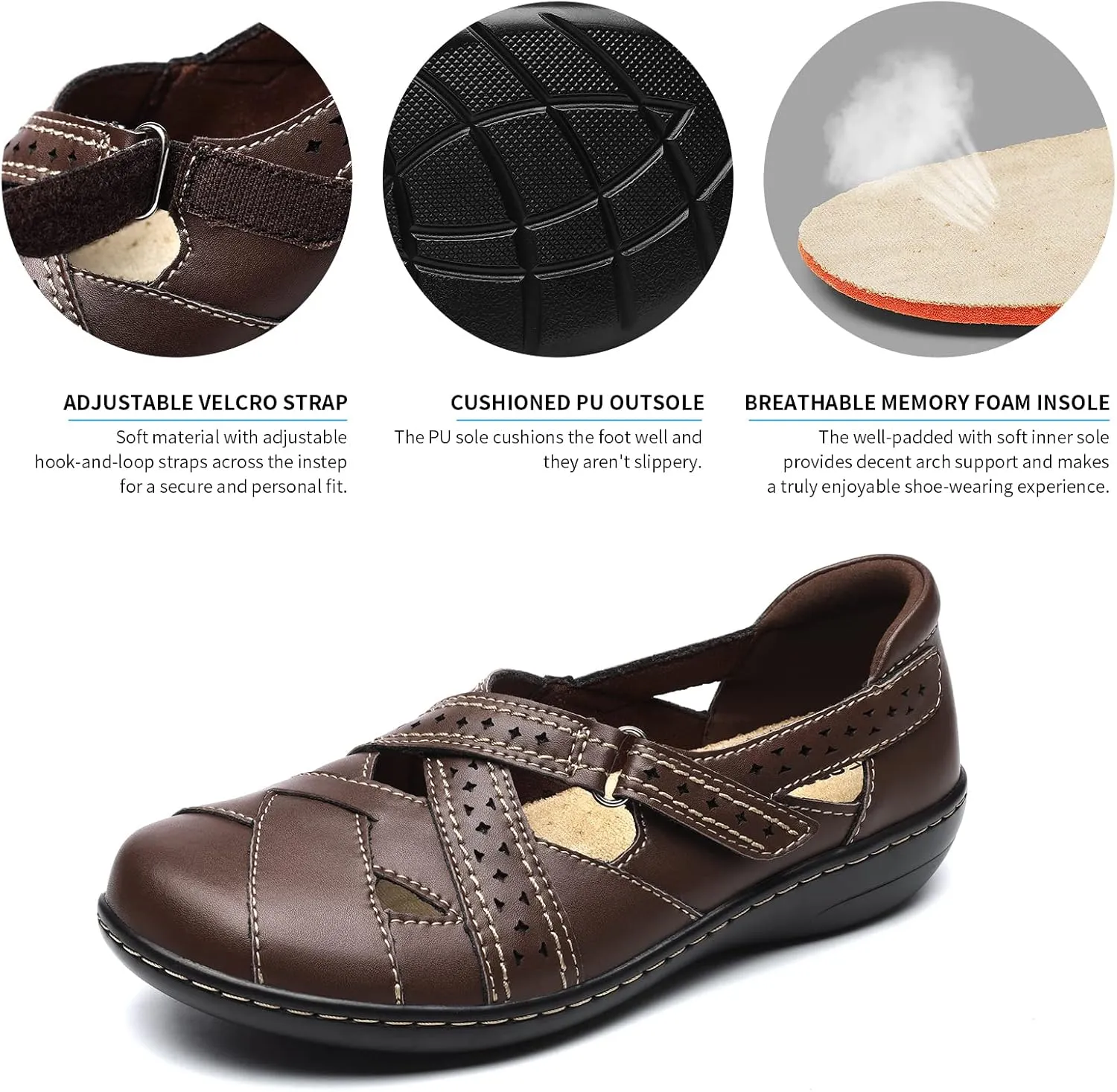TERRIKAT Women's Casual Loafers Cute Slip On Comfort Walking Flats Leather Driving Moccasins Fashion Closed Toe Boat Shoes