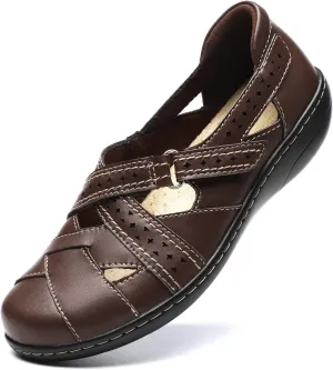 TERRIKAT Women's Casual Loafers Cute Slip On Comfort Walking Flats Leather Driving Moccasins Fashion Closed Toe Boat Shoes
