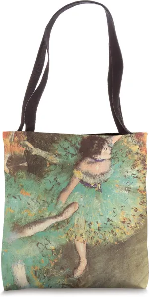 The Green Dancer by Edgar Degas, Ballet Dance Ballerinas Art Tote Bag
