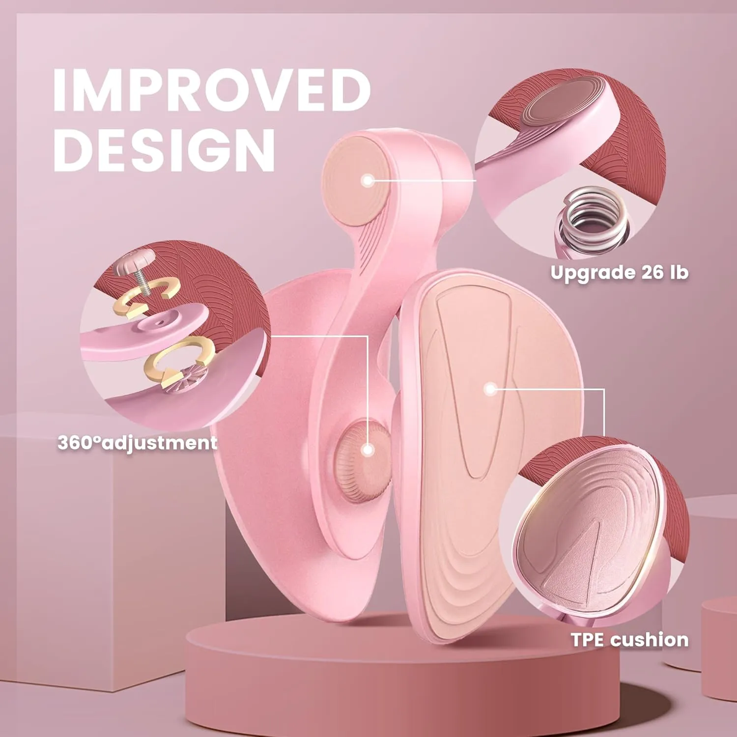 Thigh Master Thigh Exerciser&Resistance Bands，Thigh Toner，Inner Thigh Exercise Equipment，Kegel Exercise Products for Women Tightening，Thigh Exercise Equipment Upgrade 26 Pounds