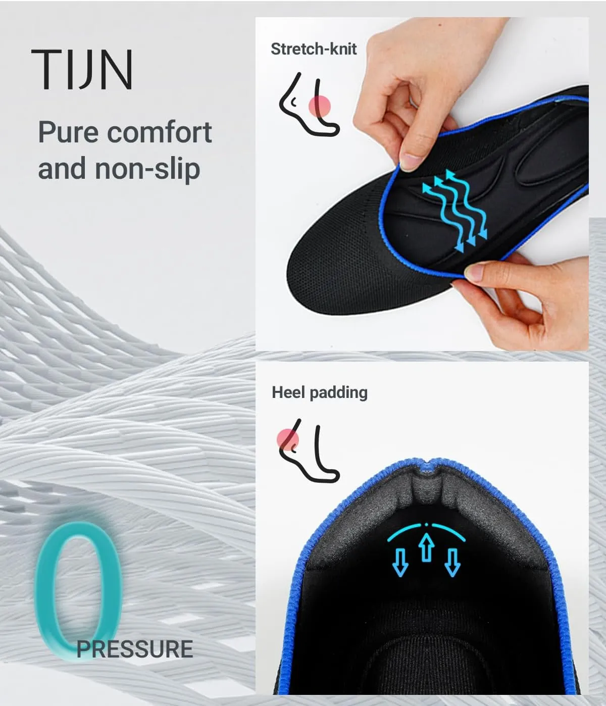 TIJN Women's Machine Washable Ballet Flats Shoes Comfortable Casual Slip on Flats Round-Toe Style(Celexa)