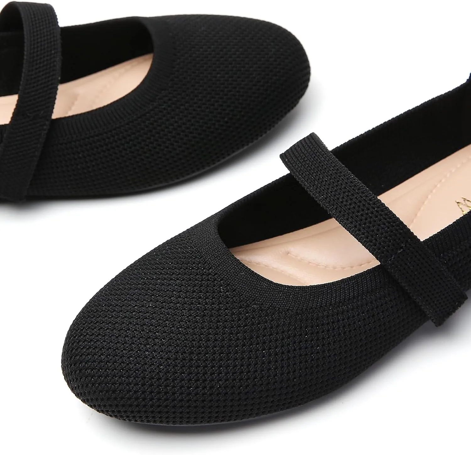 Tilocow Womens Ballet Flats Round Toe Knit Mary Jane Shoes Comfortable Dressy Flats for Women Casual Adjustable Strap Slip On Shoes