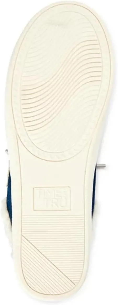 Time and Tru Women's Casual Sneaker Sherpa Mule Slip On Shoes