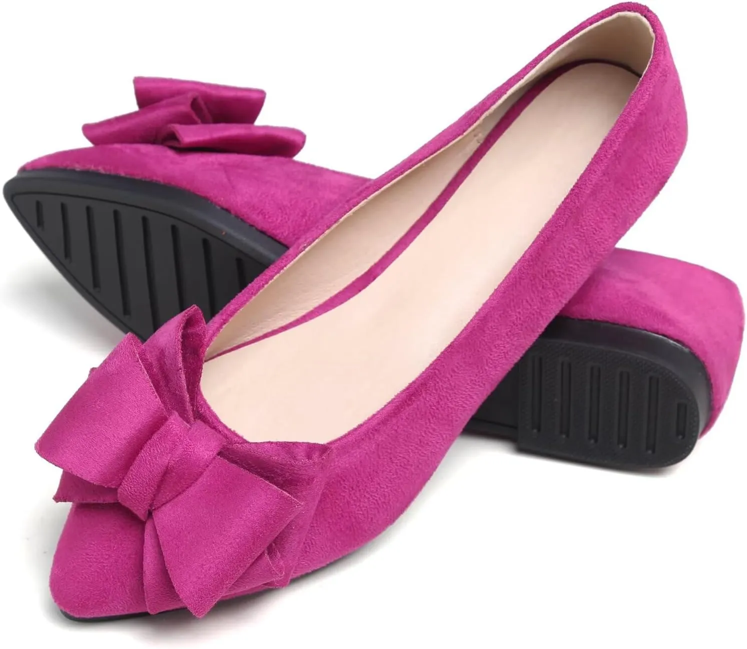 TN TANGNEST Women Cute Bowknot Flats Soft Slip On Flats Comfort Pointed Toe Casual Dress Flat Shoes