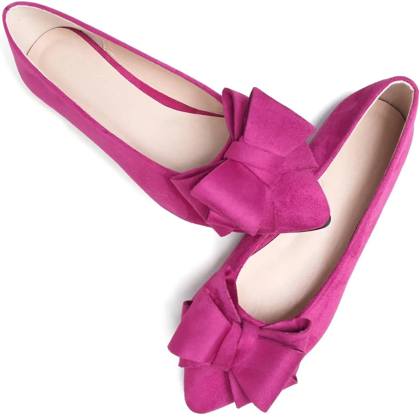 TN TANGNEST Women Cute Bowknot Flats Soft Slip On Flats Comfort Pointed Toe Casual Dress Flat Shoes