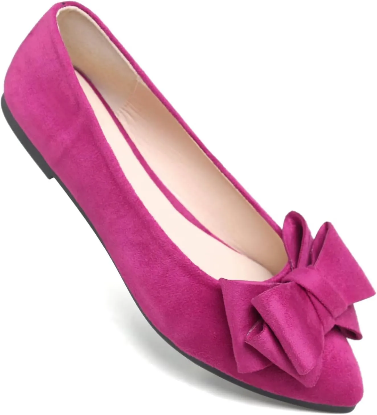 TN TANGNEST Women Cute Bowknot Flats Soft Slip On Flats Comfort Pointed Toe Casual Dress Flat Shoes