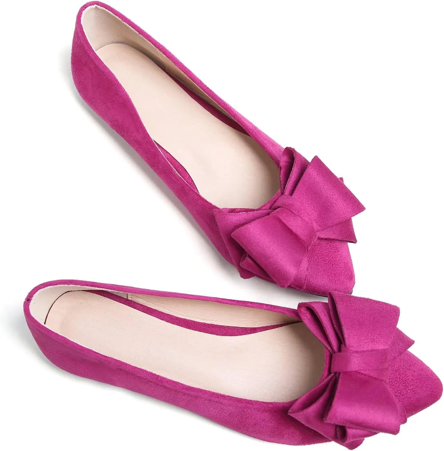 TN TANGNEST Women Cute Bowknot Flats Soft Slip On Flats Comfort Pointed Toe Casual Dress Flat Shoes