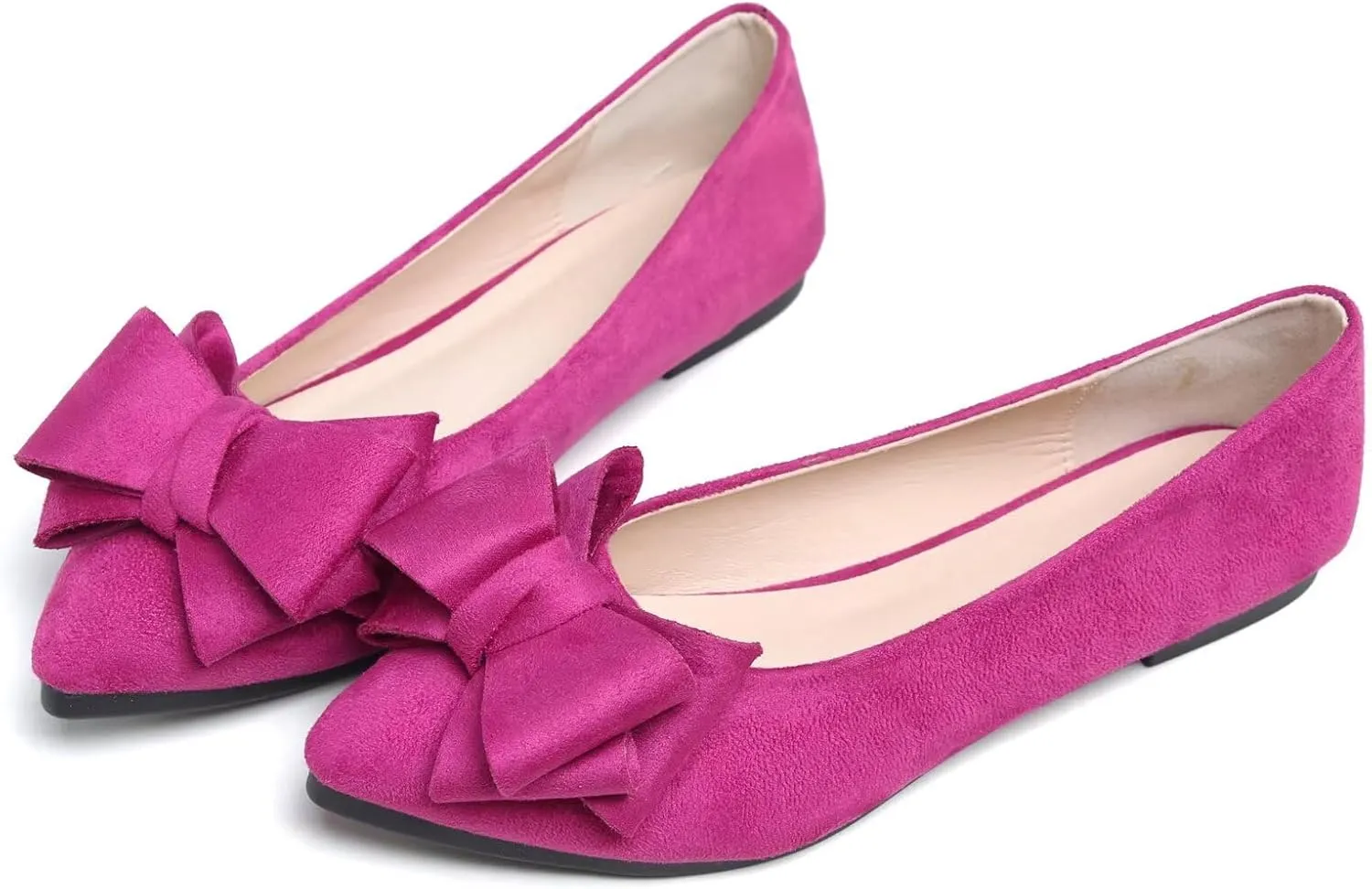 TN TANGNEST Women Cute Bowknot Flats Soft Slip On Flats Comfort Pointed Toe Casual Dress Flat Shoes