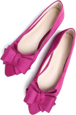 TN TANGNEST Women Cute Bowknot Flats Soft Slip On Flats Comfort Pointed Toe Casual Dress Flat Shoes
