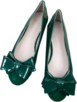 TN TANGNEST Women's PU Flats Fashion Round Toe Bowknot Ballet Flats Comfortable Work Flat Shoes