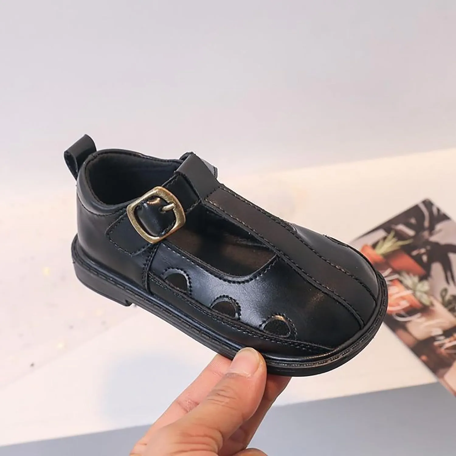 Toddler Girl Mary Jane Dress Shoes Ballet Flats for Girl Party School Shoes Hollowed Slip On Little Girl Shoes