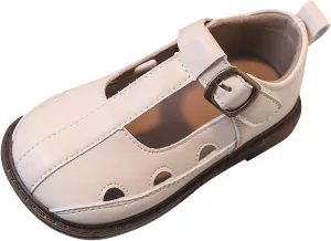 Toddler Girl Mary Jane Dress Shoes Hollowed Slip On Shoes School Oxfor𝐝 Flat𝐬 for Girl Part𝐲 Shoes Girl Cheer Sliders