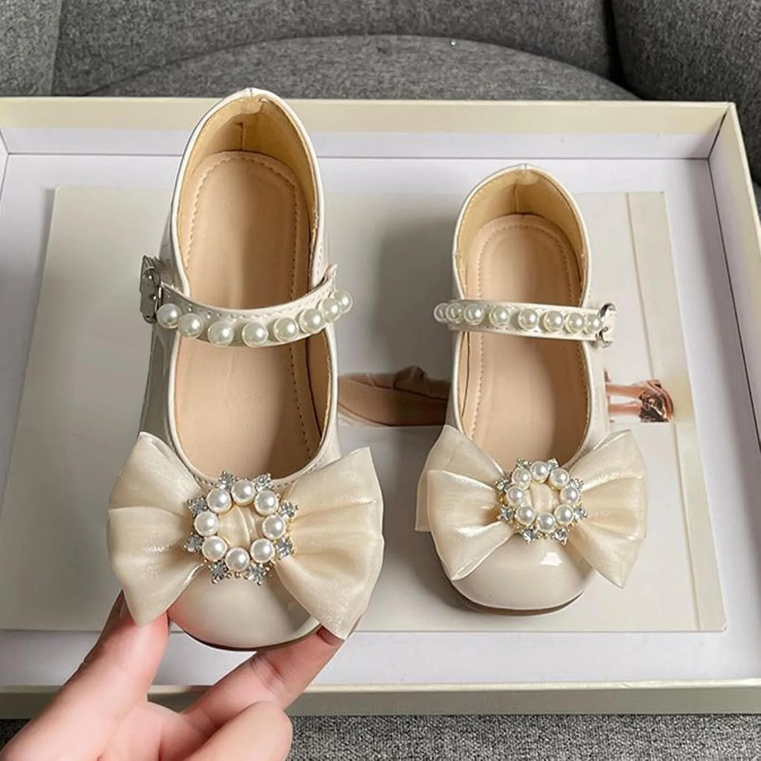Toddler Girls Mary Jane Ballet Flats Little Girl Dress Shoes for School Party Wedding Prom Uniform