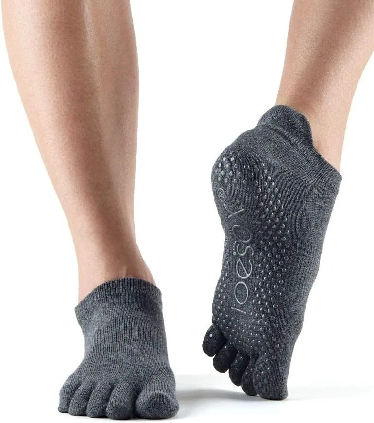 ToeSox Women's Low Rise Full Toe Grip Non-Slip for Ballet, Yoga, Pilates, Barre Toe Socks