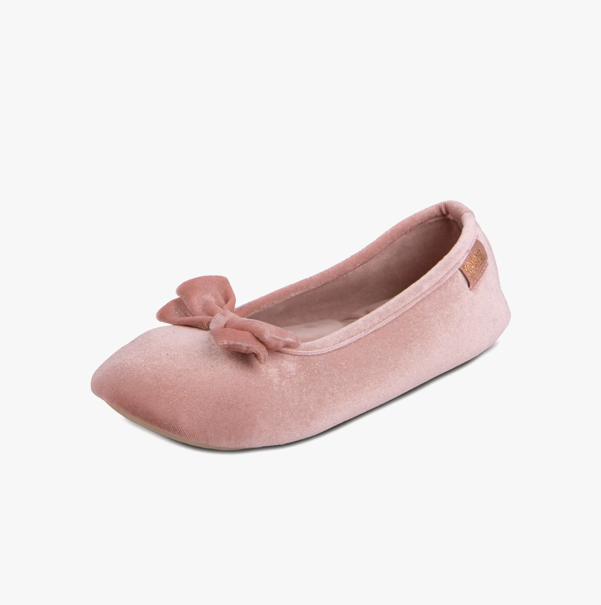 Totes Isotoner SPARKLE VELOUR BALLET Womens Ballet Slippers Pink