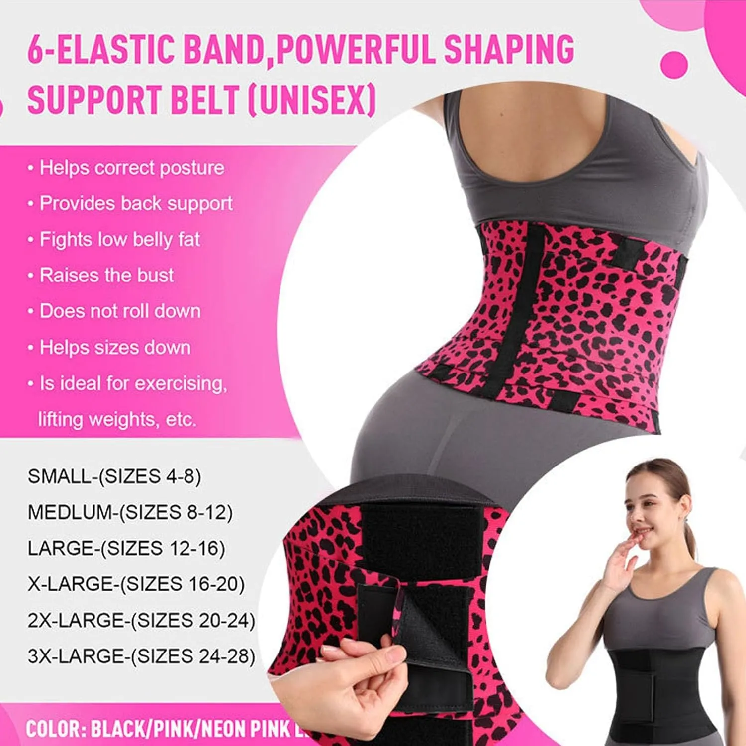Transientm Belt Waist Cincher Ab Belt Tummy Control Body Shaper, Cinturilla Para Mujer, Waist Trainer with Triple Wrap Women