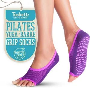 Tucketts Ballerina Ballet Socks for Women, NonSlip Toeless Pilates Grip Socks for Barre & Barefoot Workouts, Size 5-9, 1 Pair