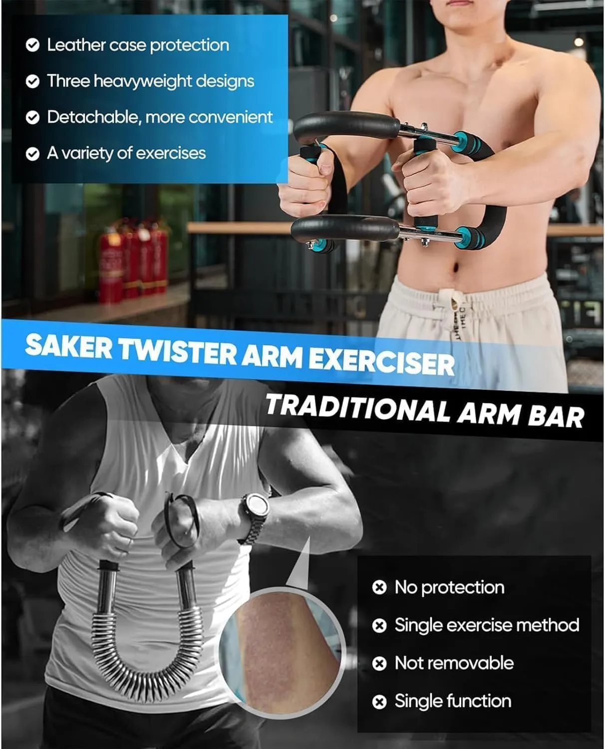 Twister Arm Trainer, 40-100lb Adjustable Arm Trainer for Men, Arm Trainer with Chest Workout Equipment, Forearm Triceps Chest Enhanced Exercise Strengthener, Portable Gym Home Fitness Equipment