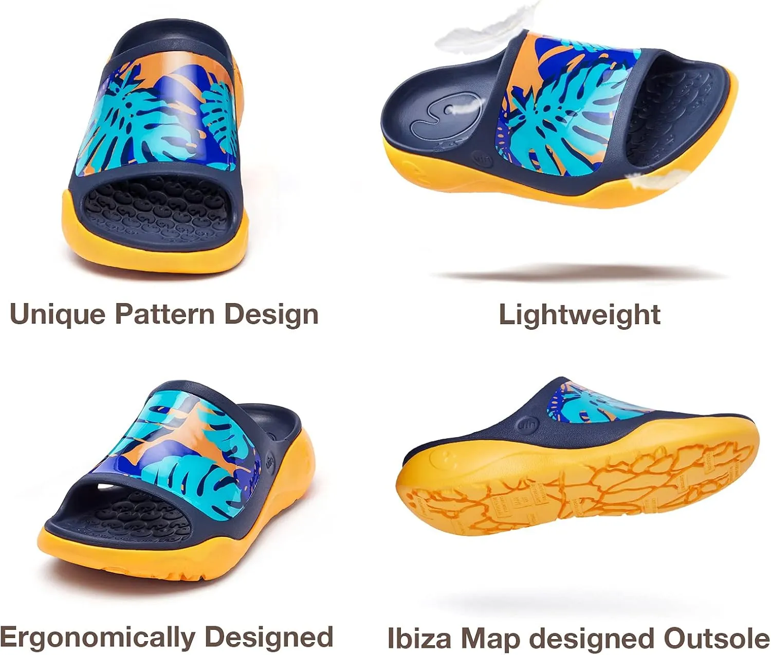 UIN Men's Casual Sandals Comfort Slippers Soft Quick Drying Non-Slip for Beach, Outdoor & Indoor Summer Vibe
