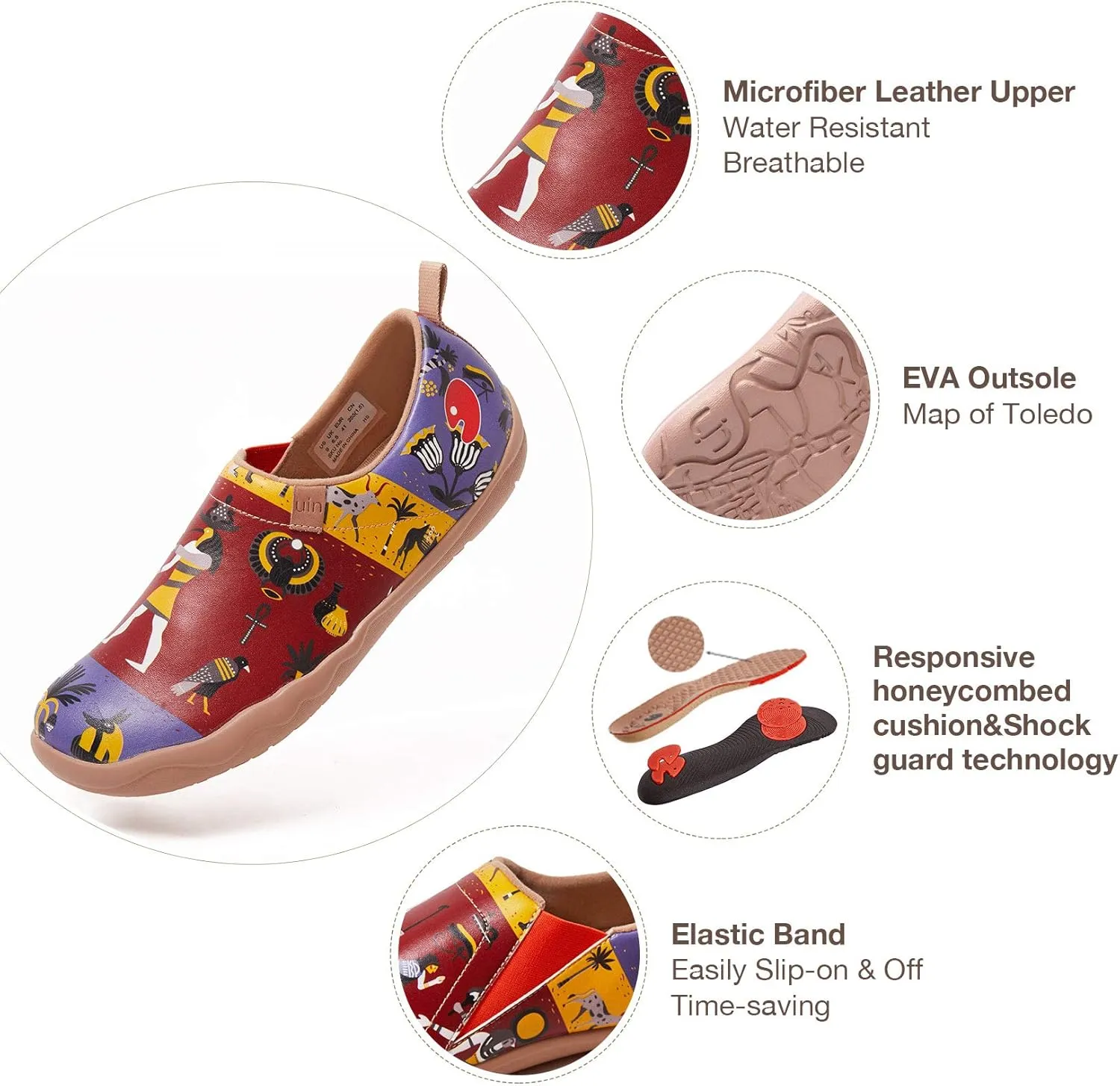 UIN Men's Walking Travel Shoes Slip On Microfiber Casual Loafers Lightweight Comfort Fashion Sneaker