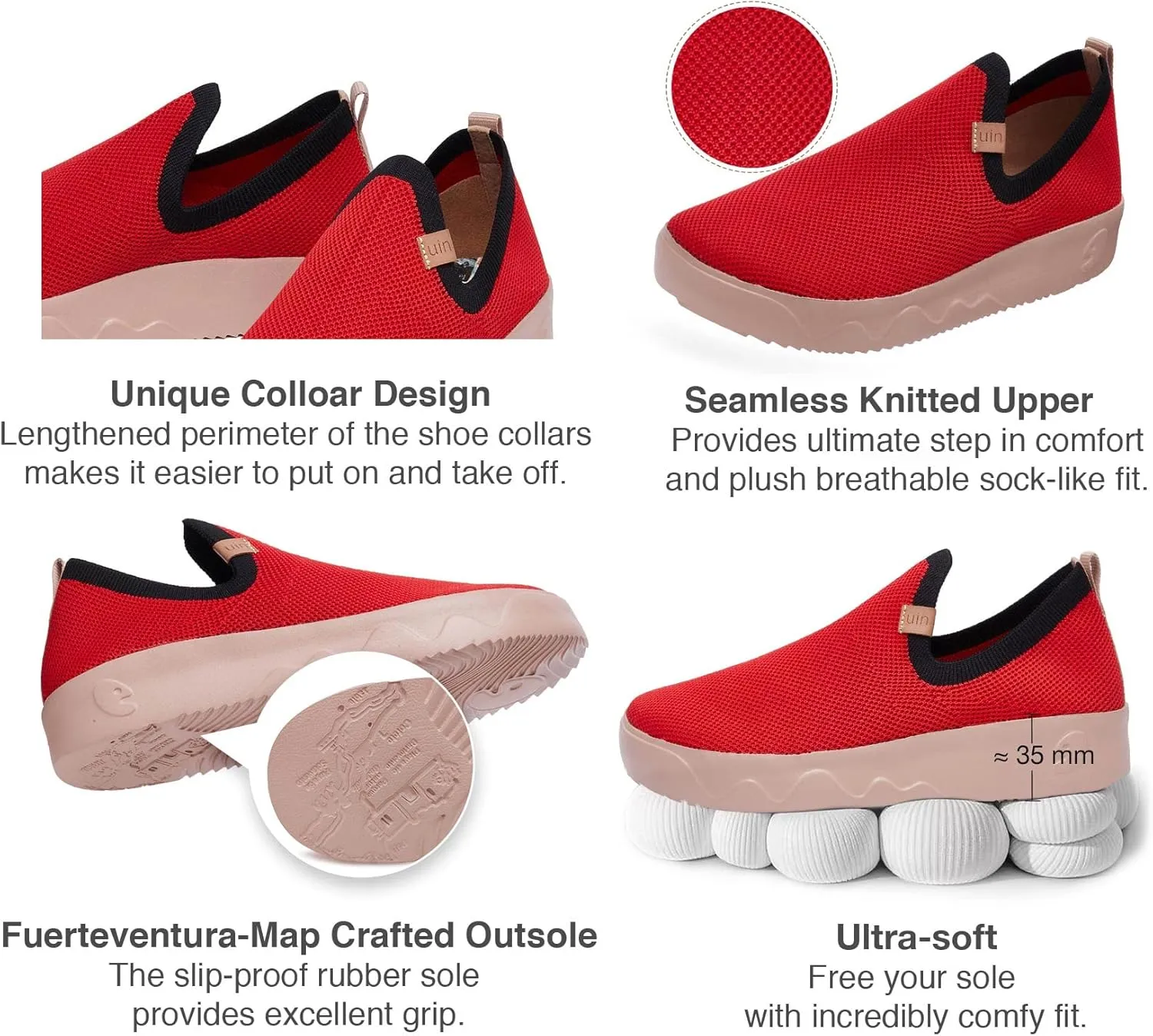 UIN Women's Art Painted Travel Shoes Slip On Casual Loafers Lightweight Comfort Fashion Sneaker Fuerteventura