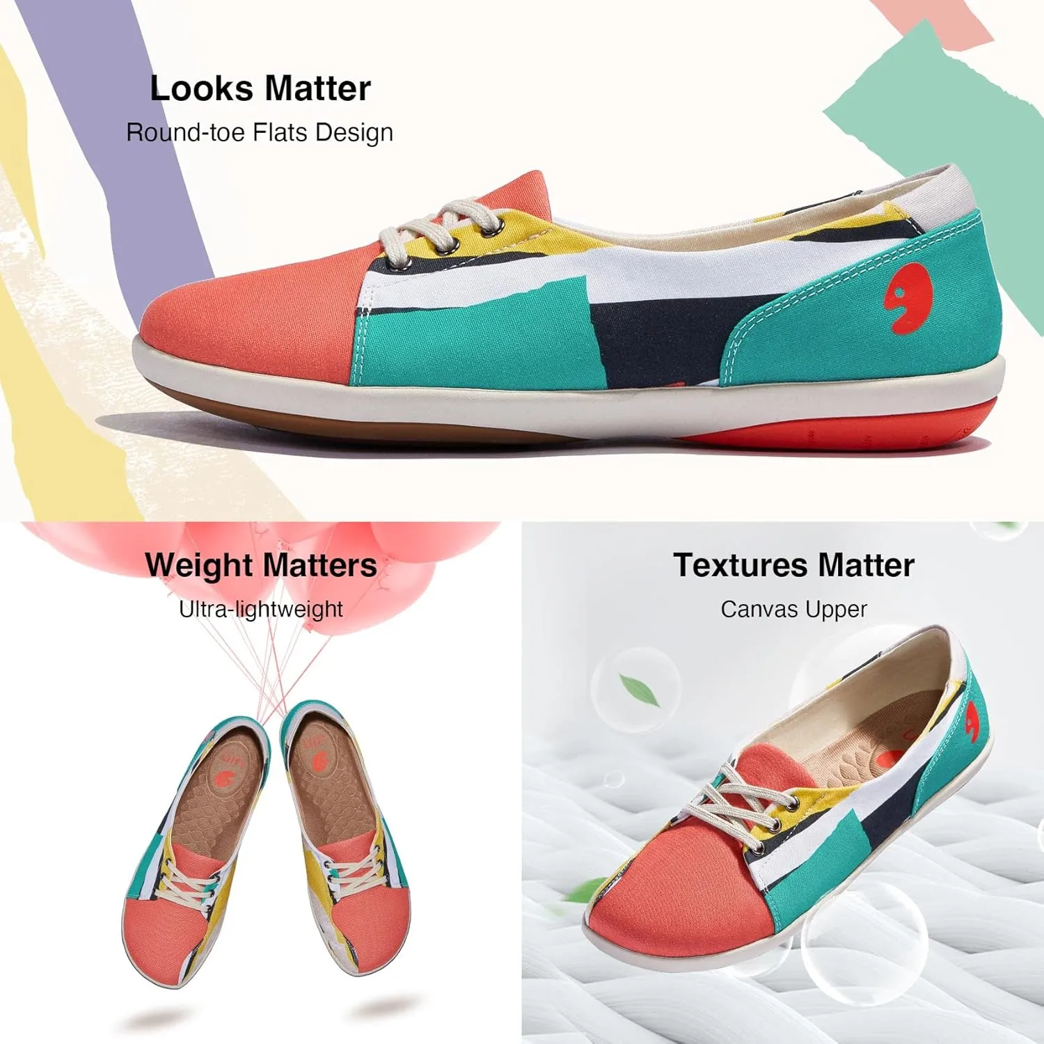 UIN Women's Ballet Flats Slip On Round Toe Casual Lightweight Comfortable Travel Shoes Illites Ⅱ