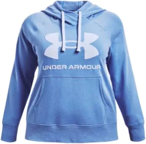 Under Armour Women's Plus Size Rival Fleece Logo Hoodie Speckled (as1, alpha, 1x, plus, regular, 1X)