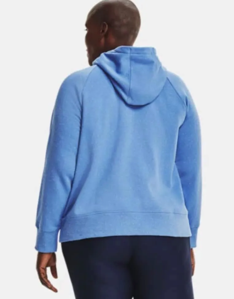 Under Armour Women's Plus Size Rival Fleece Logo Hoodie Speckled (as1, alpha, 1x, plus, regular, 1X)