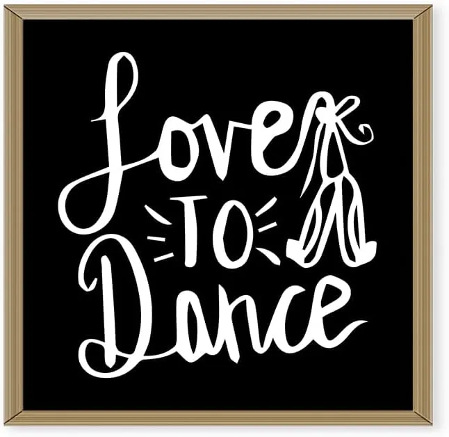 (unframed) Wall Art Print Of Love To Dance Ballet Slippers - Eco-friendly Poster, Custom Decor For Home, Office, Bedroom, Bath Room, Living Room, Dining Room, Made In Usa, Premium (30x30 IN)