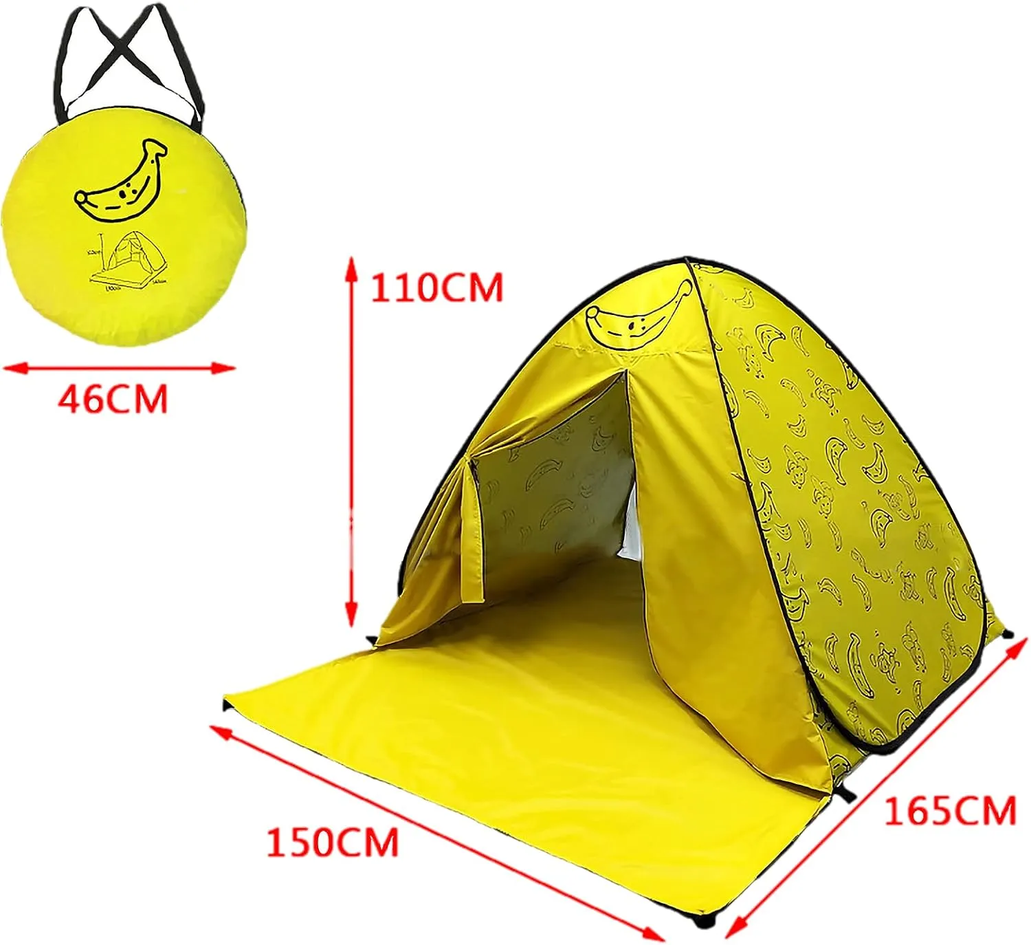 UV-Protection Pop-Up Beach Tent Portable Foldable Quick Set-Up Sun Shelter Cover with Zipper Door
