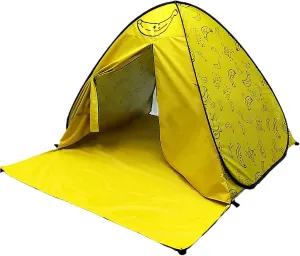 UV-Protection Pop-Up Beach Tent Portable Foldable Quick Set-Up Sun Shelter Cover with Zipper Door